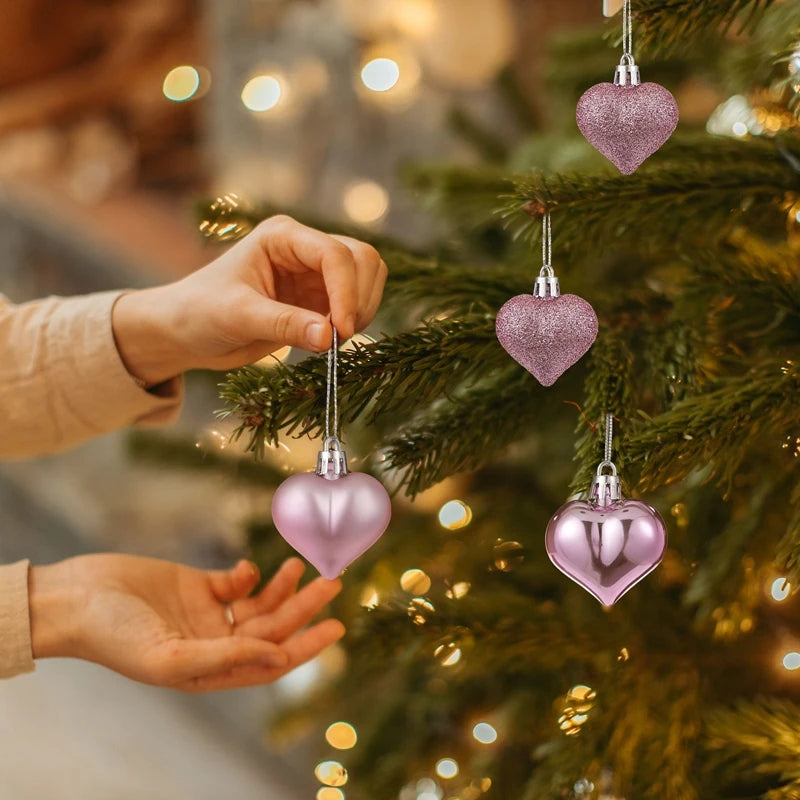 Valentines Day Heart Pendant Heart Ball Ornament Hanging Heart Decoration Christmas Tree Heart Ball 2