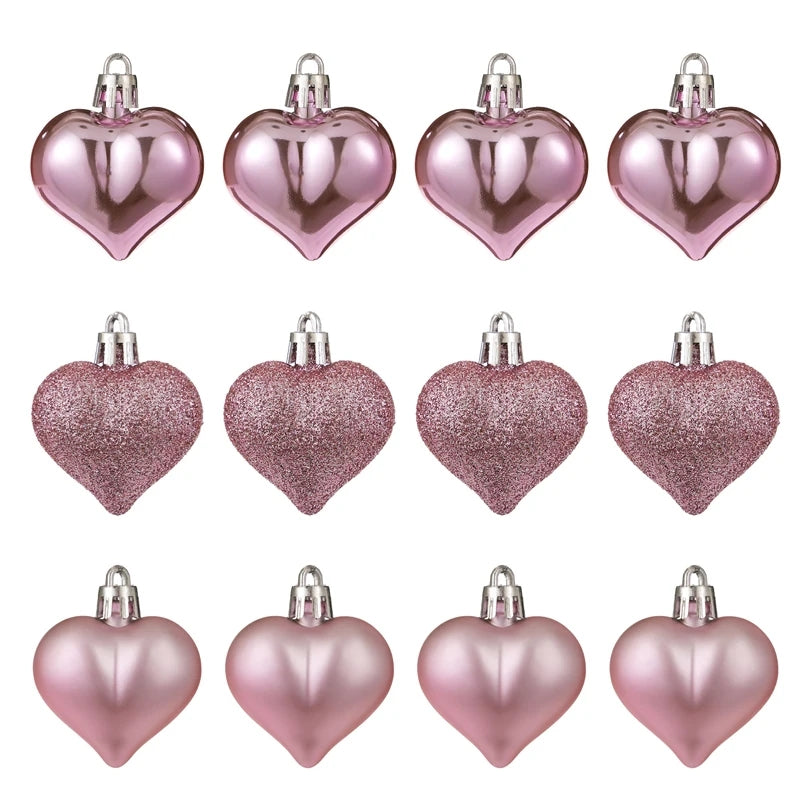 Valentines Day Heart Pendant Heart Ball Ornament Hanging Heart Decoration Christmas Tree Heart Ball 4