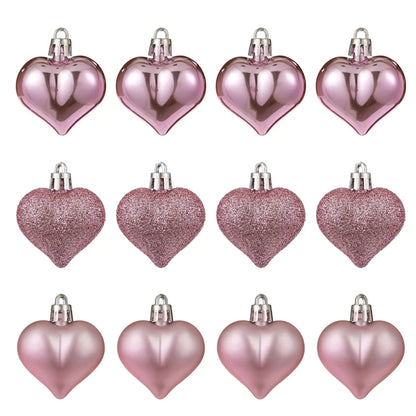 Valentines Day Heart Pendant Heart Ball Ornament Hanging Heart Decoration Christmas Tree Heart Ball 4