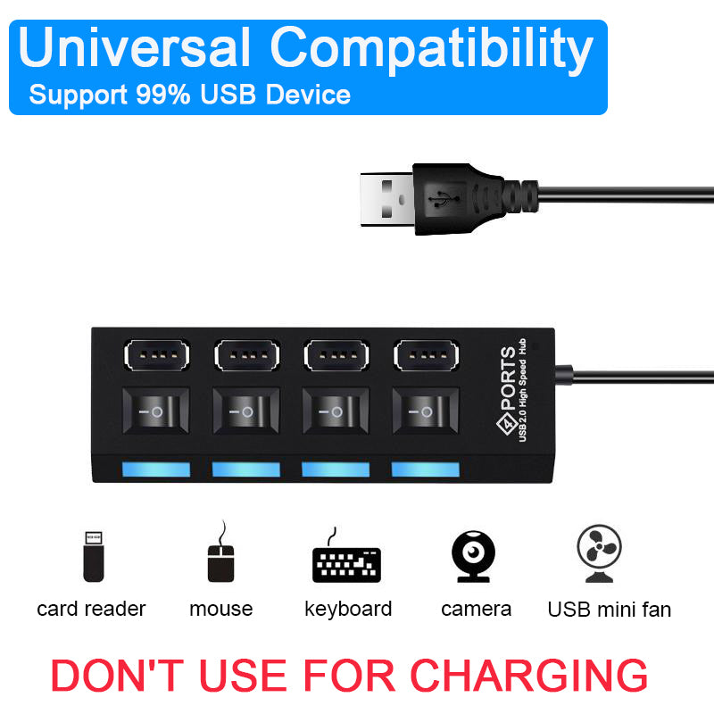 High Speed Adaptor, Multi USB Splitter, Expanded Multiple Extender for PC, Laptop