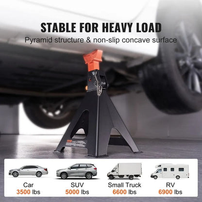 Jack Stands Double Locking Car Jack Stands Adjustable Height For SUV Truck UTV ATV Garage And Works 1