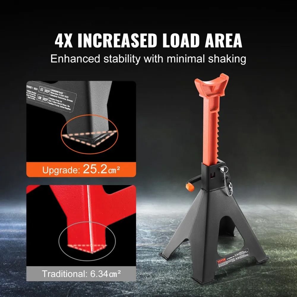 Jack Stands Double Locking Car Jack Stands Adjustable Height For SUV Truck UTV ATV Garage And Works 3