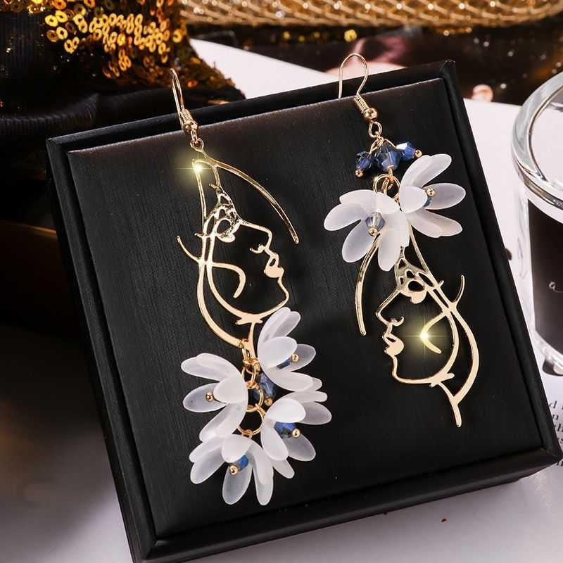 Red Rose Drop Earrings New Fashion Jewelry Women Vintage Rhinestone Dangle Flowers Earring Engageme 6