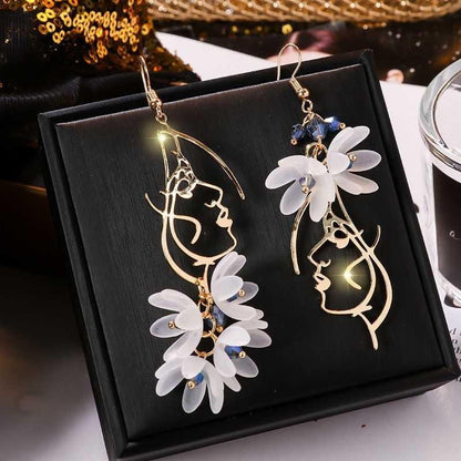 Red Rose Drop Earrings New Fashion Jewelry Women Vintage Rhinestone Dangle Flowers Earring Engageme 6