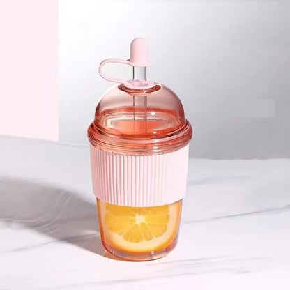 Straw Cup With Lid Bubble Boba Tea Cups Large Capacity Tea Coffee Milk Cup Ins Style Water Bottles  5