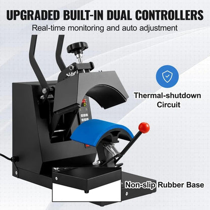 Cap Heat Press Machine Hat Heat Press Sublimation Transfer LCD Digital Timer Temperature Control Cu 5