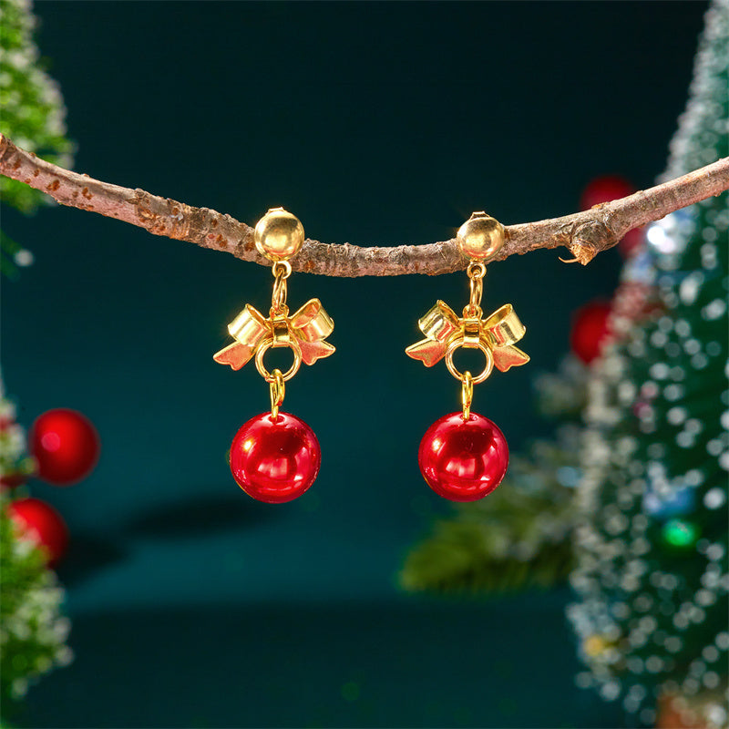 Cute Snowman, Colorful Crystal Zircon, Dangle Earrings For Women, Christmas Tree Snowflake Bow, Xmas New Year Party Gift
