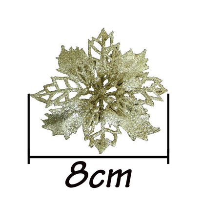 Artificial Christmas Tree Glitter Flower Decorations Xmas Ornaments New Year Gift 3