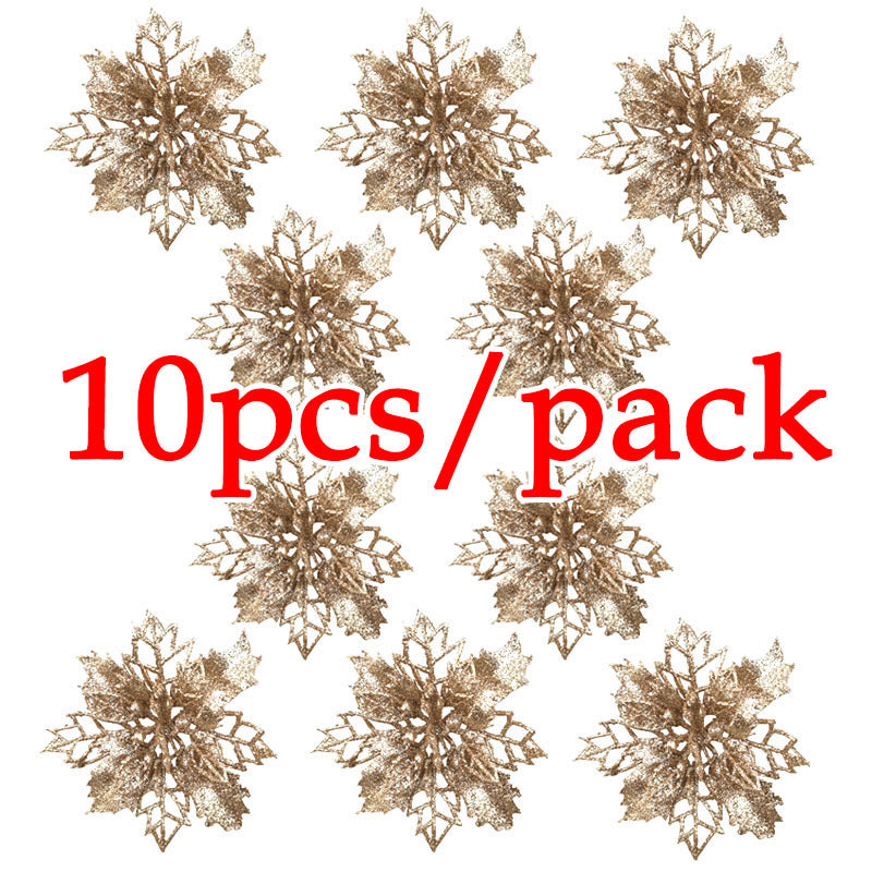 Artificial Christmas Tree Glitter Flower Decorations Xmas Ornaments New Year Gift 7