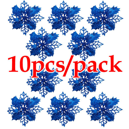 Artificial Christmas Tree Glitter Flower Decorations Xmas Ornaments New Year Gift 9