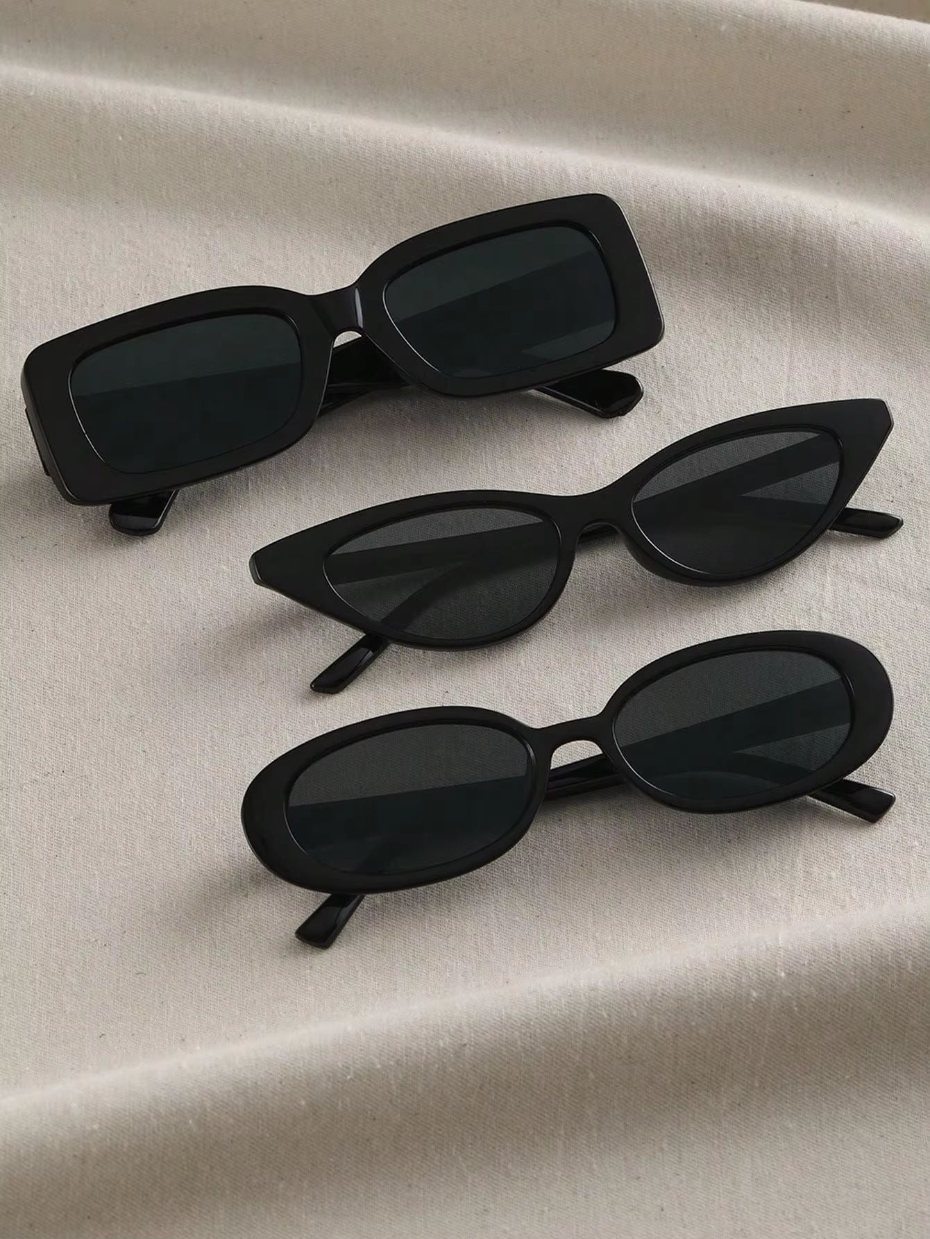 ShapeSwap 3-Pack Sunglasses Trio – Cat Eye Round Square Frames for Men & Women