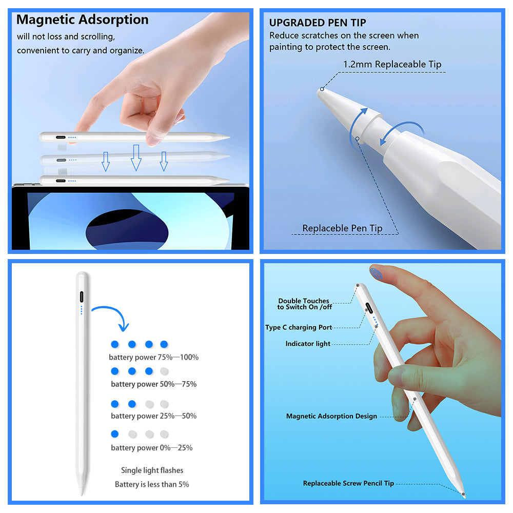 Stylus Pen Palm Rejection Touch Pencil For Apple Pencil 1