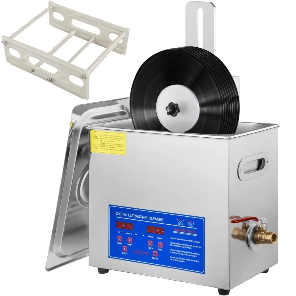 Ultrasonic Records Cleaner, Ultrasonic Vinyl Cleaning Machine, Vinyl Record Cleaner with Drying Rack