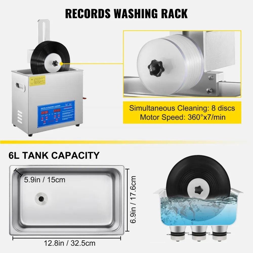 Ultrasonic Records Cleaner Ultrasonic Vinyl Cleaning Machine Vinyl Record Cleaner With Drying Rack 4