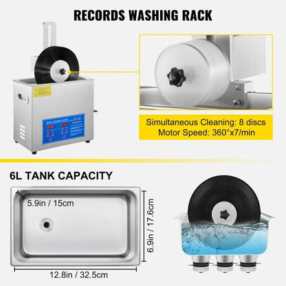Ultrasonic Records Cleaner Ultrasonic Vinyl Cleaning Machine Vinyl Record Cleaner With Drying Rack 4