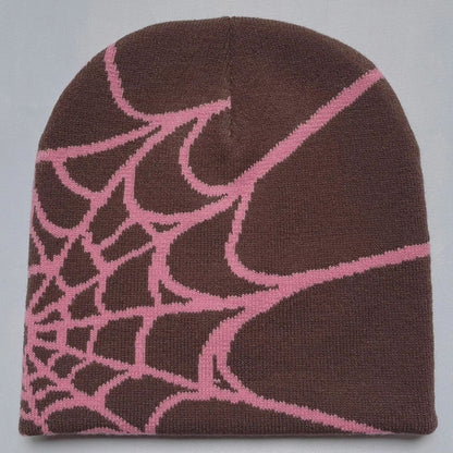 WebRide Y2K Unisex Knit Beanie  SpiderWeb Pattern Outdoor Hat For Men  Women 6