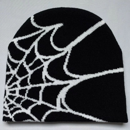 WebRide Y2K Unisex Knit Beanie  SpiderWeb Pattern Outdoor Hat For Men  Women 8