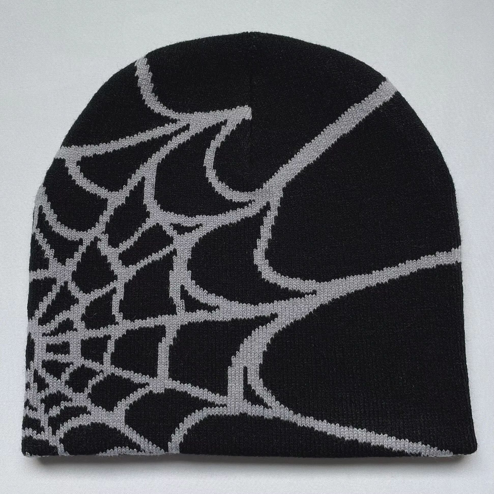 WebRide Y2K Unisex Knit Beanie  SpiderWeb Pattern Outdoor Hat For Men  Women 11