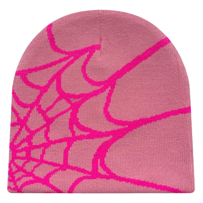 WebRide Y2K Unisex Knit Beanie  SpiderWeb Pattern Outdoor Hat For Men  Women 13