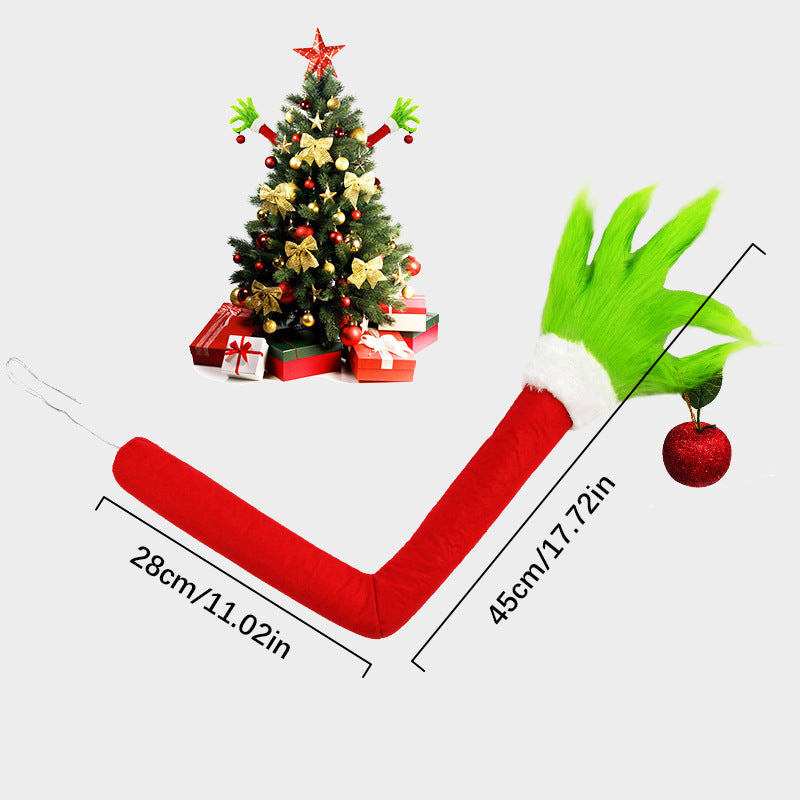 Christmas Decoration Grinch, Spot Green Fur Monster Arm Pendant, Doll Green Fur Monster Arm