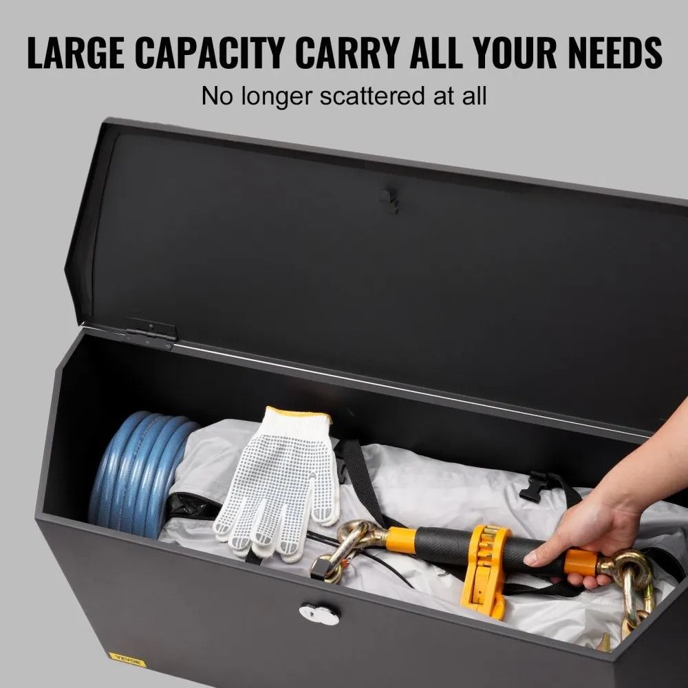 Trailer Tongue Tool Box Carbon Steel Heavy Duty Storage Chest RV Utility Trailer Box With Lock And  1