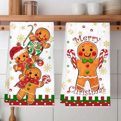 Christmas Kitchen Towels, Xmas Gingerbread Man Dish, Merry Christmas Party Decoration, Towel Navidad New Year