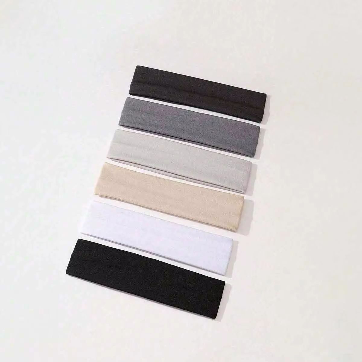 ActiveGrip 6Pack Solid Headbands  SweatAbsorbing Workout Headbands For Men  Women 11
