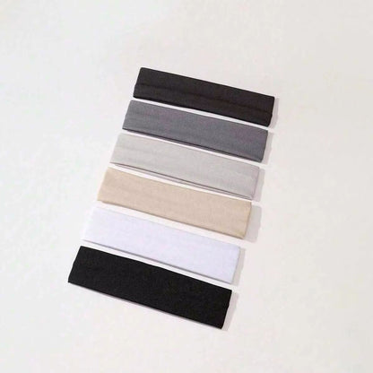 ActiveGrip 6Pack Solid Headbands  SweatAbsorbing Workout Headbands For Men  Women 11