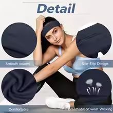 ActiveGrip 6Pack Solid Headbands  SweatAbsorbing Workout Headbands For Men  Women 3