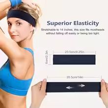ActiveGrip 6Pack Solid Headbands  SweatAbsorbing Workout Headbands For Men  Women 5