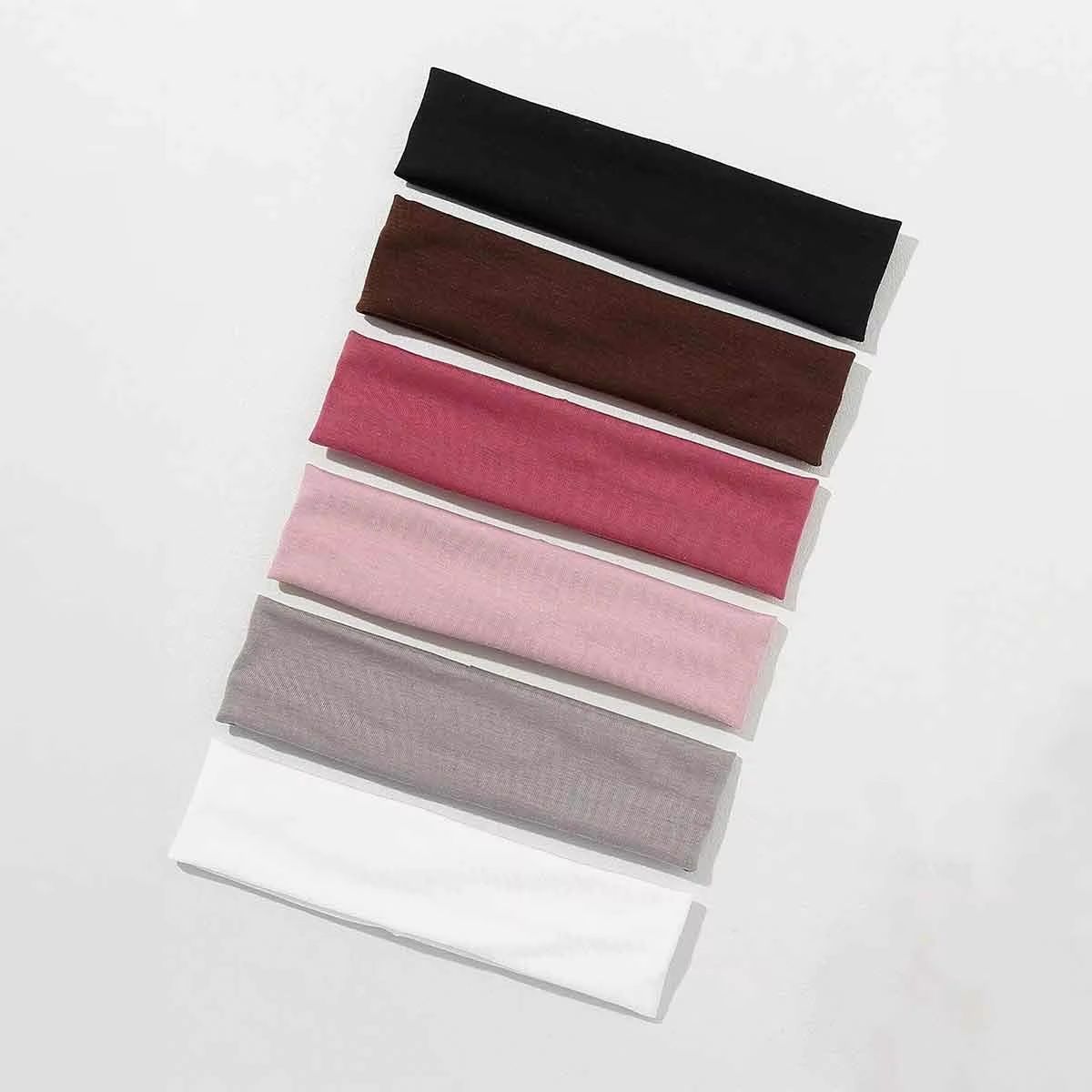 ActiveGrip 6Pack Solid Headbands  SweatAbsorbing Workout Headbands For Men  Women 7