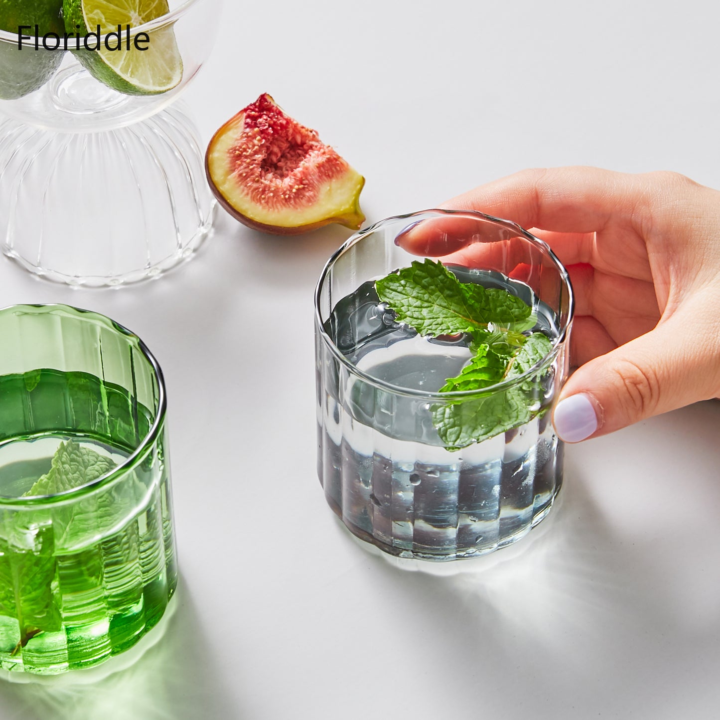 Glass Cups, Heat Resistant Glass Cup Brewing Mugs, Stripe Glass Tea, Office Juice Coffee, Milk Mug Family Cups