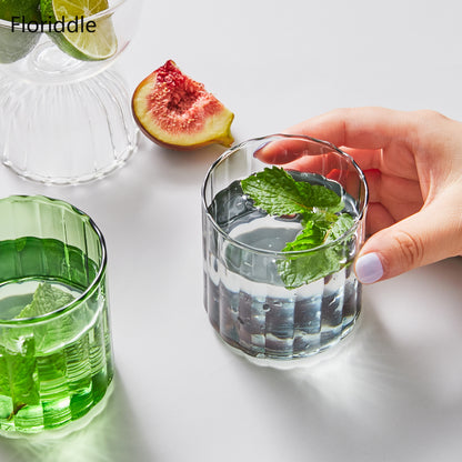 Glass Cups, Heat Resistant Glass Cup Brewing Mugs, Stripe Glass Tea, Office Juice Coffee, Milk Mug Family Cups
