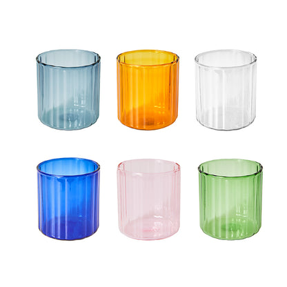 Glass Cups, Heat Resistant Glass Cup Brewing Mugs, Stripe Glass Tea, Office Juice Coffee, Milk Mug Family Cups