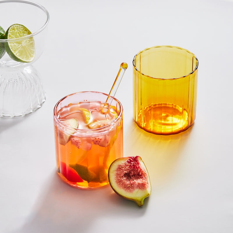 Glass Cups, Heat Resistant Glass Cup Brewing Mugs, Stripe Glass Tea, Office Juice Coffee, Milk Mug Family Cups