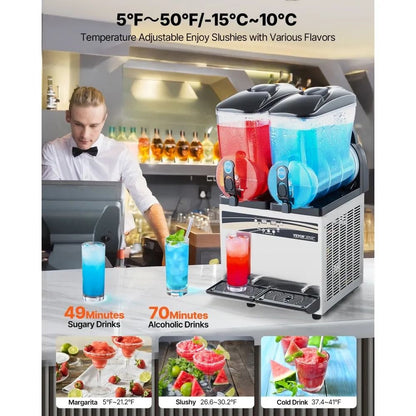 Slushie Maker Commercial Frozen Drink Machine Double Tank Slushy Maker Stainless Steel Margarita Sm 2