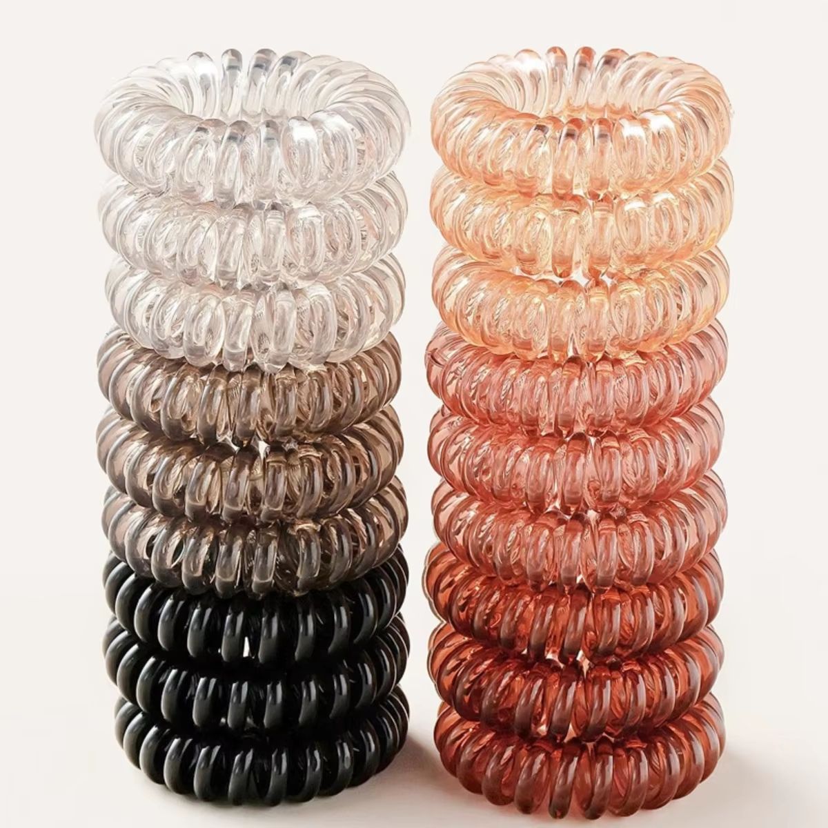 CoilFlex 18Pack NoCrease Hair Ties  MultiColor Waterproof Spiral Hair Bands 5