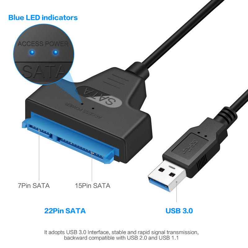USB Cable, SATA Pin Adapter, External HDD SSD, Hard Drive Connector