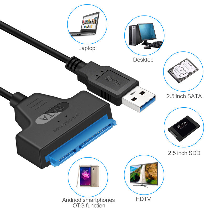 USB Cable, SATA Pin Adapter, External HDD SSD, Hard Drive Connector