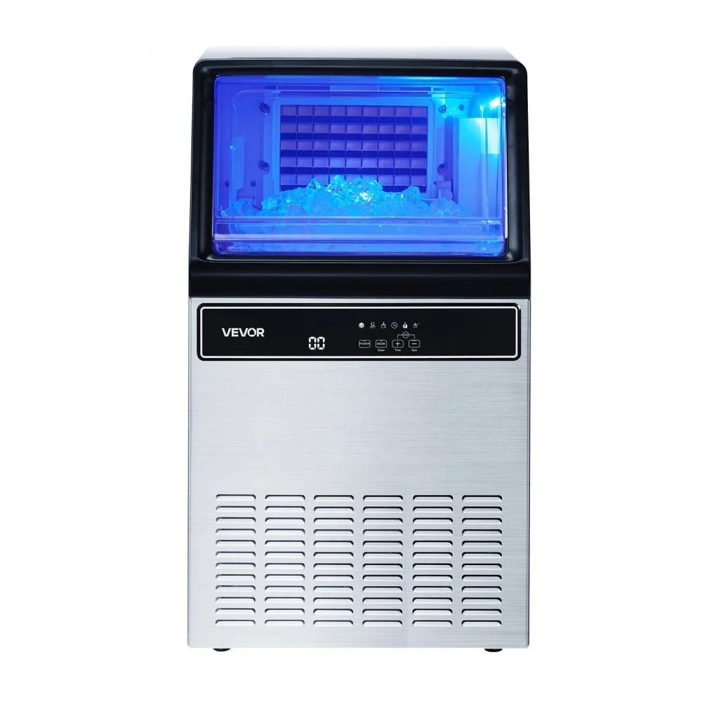 Stainless Steel Ice Maker Commercial Ice Maker Machine High Storage Freestanding Under Counter LED  10