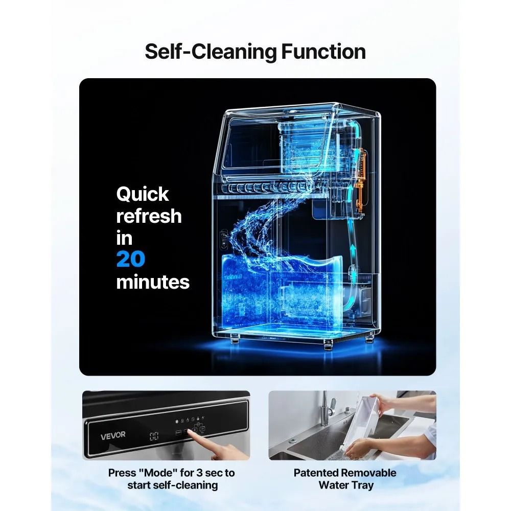 Stainless Steel Ice Maker Commercial Ice Maker Machine High Storage Freestanding Under Counter LED  5