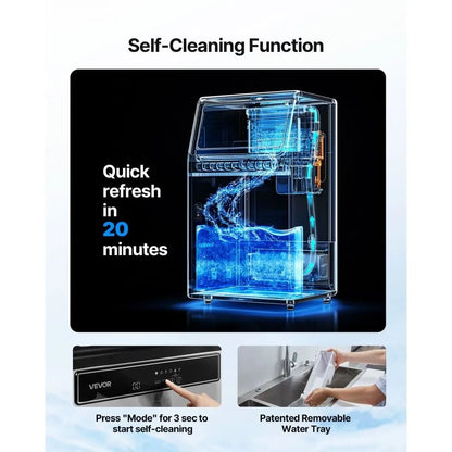 Stainless Steel Ice Maker Commercial Ice Maker Machine High Storage Freestanding Under Counter LED  5