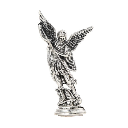 Zinc Alloy Crafts Christian Saint Michael Figurine Tabletop Desktop Archangel Defeating Satan Guard 2
