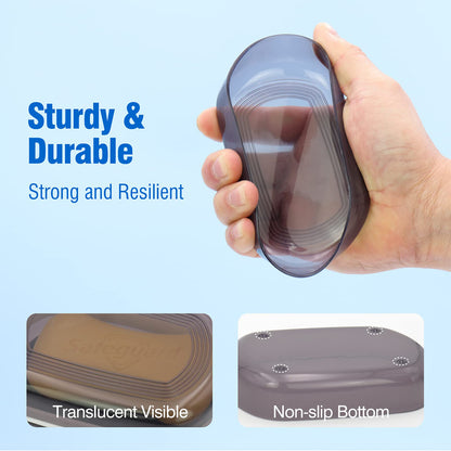 Bathroom Soap Holder Portable Container Box Travel Soap Dish Bamboo Storage Black Covered Double La 3