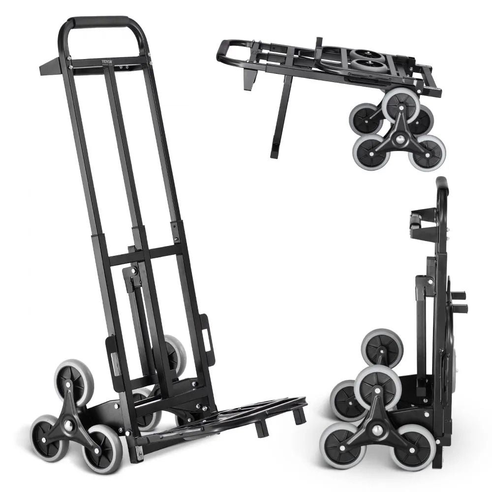 Heavy-Duty Stair Climber Hand Truck, Folding Stair Climbing Cart, High lbs Capacity, Dual Handle, Elastic Ropes