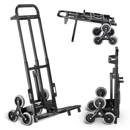 Heavy-Duty Stair Climber Hand Truck, Folding Stair Climbing Cart, High lbs Capacity, Dual Handle, Elastic Ropes