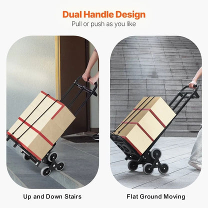 HeavyDuty Stair Climber Hand Truck Folding Stair Climbing Cart High Lbs Capacity Dual Handle Elasti 2