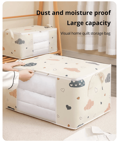 HomeKeep Large Capacity Clothes Storage Bag with Reinforced Handles and Sturdy Zipper