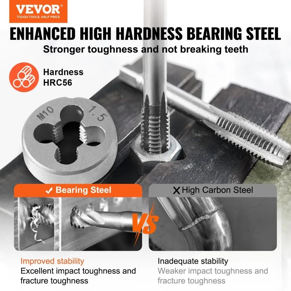 Tap And Die Set Essential Threading Tool Metric And SAE Size Bearing Steel Taps And Dies Complete A 2
