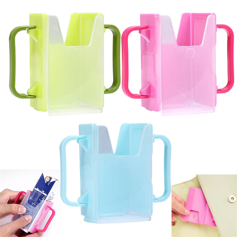 Infant Adjustable Safety Plastic Baby Toddler Juice Box Drinking Cup Holder, Anti-Spill Bottle Cup Milk Holder
